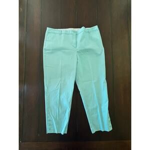 Talbots Size 16 Perfect Crop Cotton Pants‎ Aqua Blue